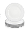 White Charger Plate With Beaded Rim