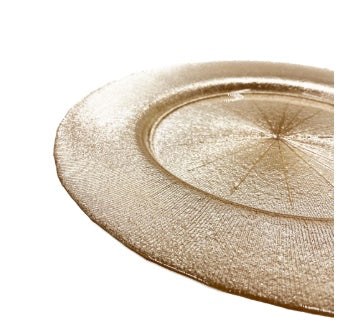 Metallic Champagne Glass Charger Plate