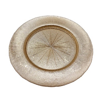Metallic Champagne Glass Charger Plate
