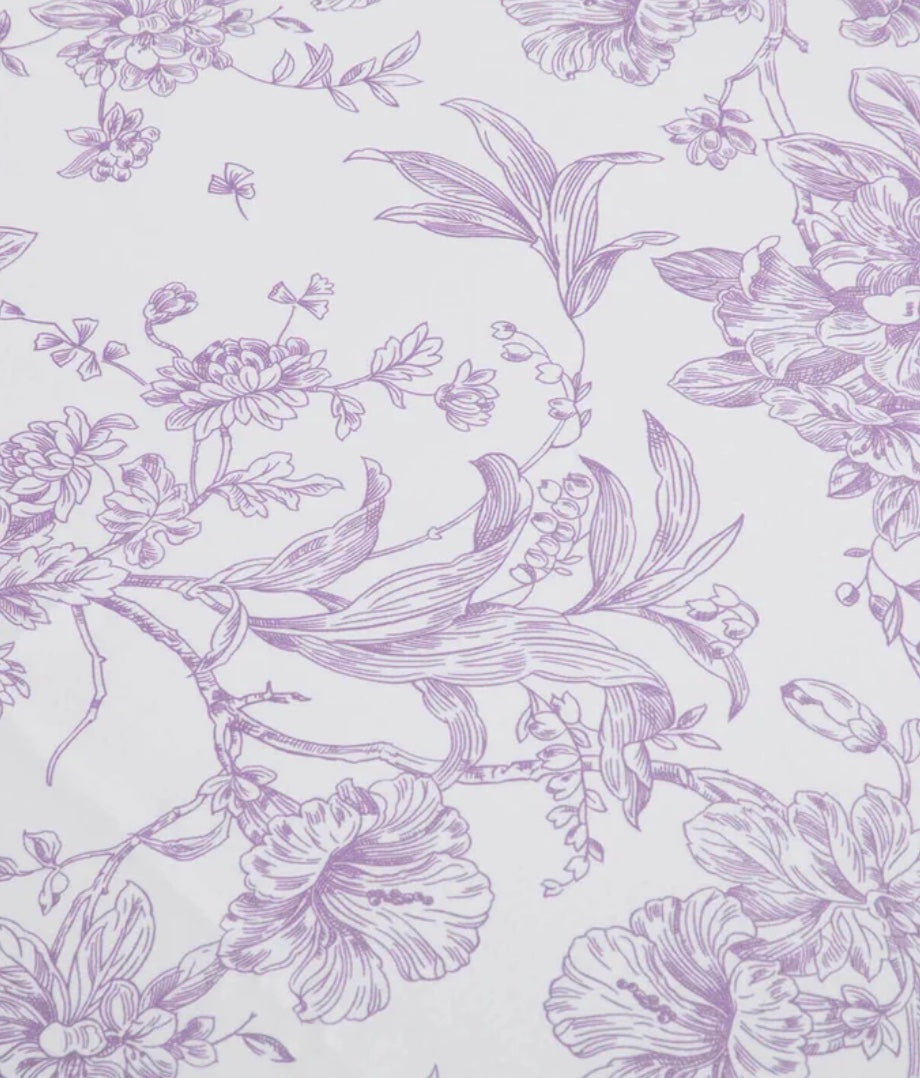 Lilac Floral Design Tablecloth