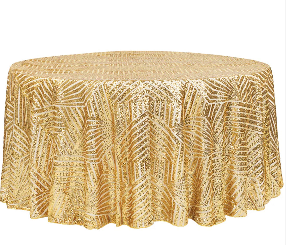 Gold Sequin Geometric Print