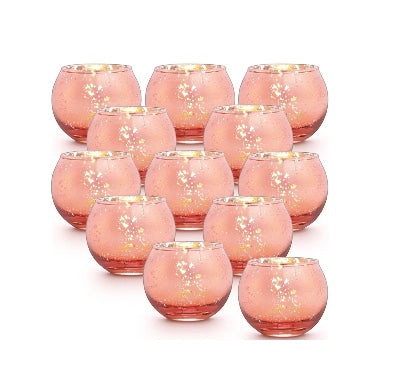Pink Round Tea Light Candle Holders