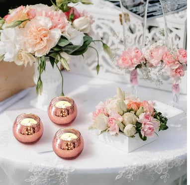 Pink Round Tea Light Candle Holders