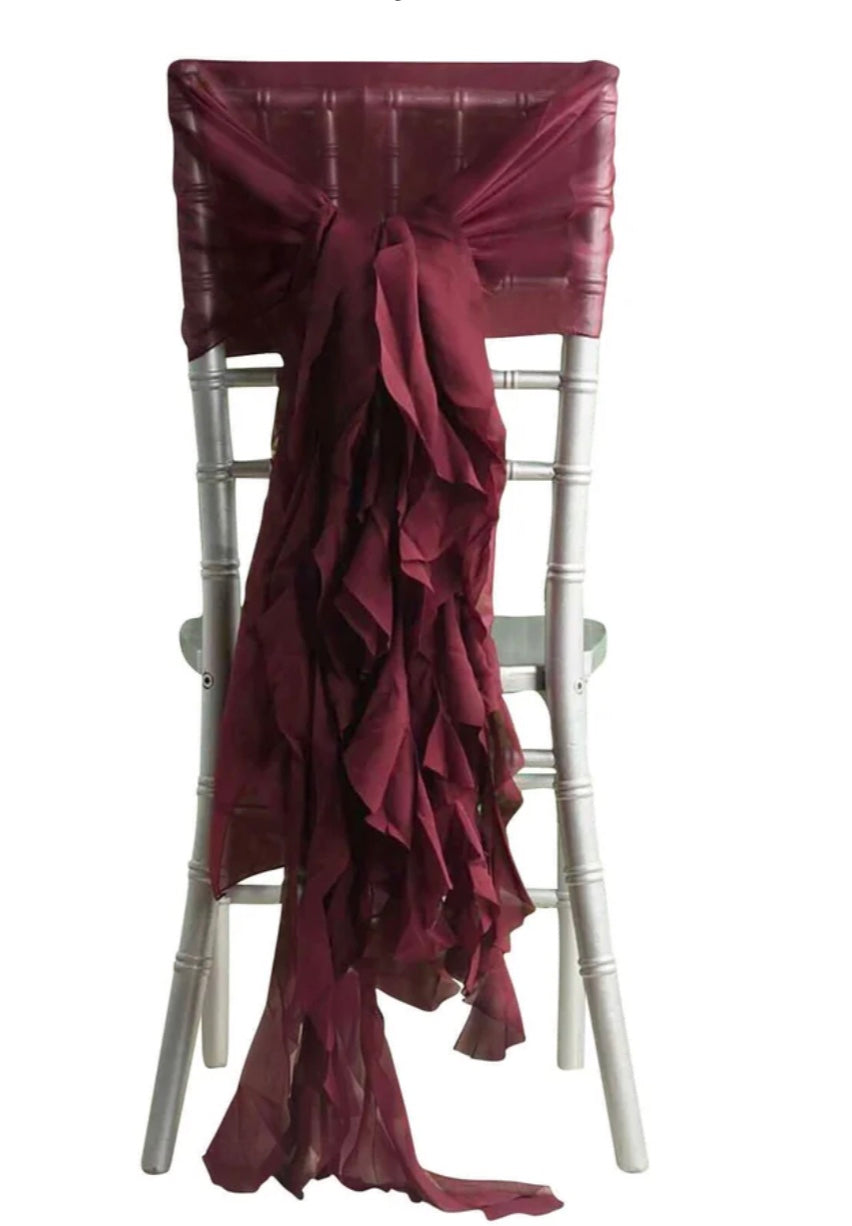 Chiffon Chair Sashes with Tail