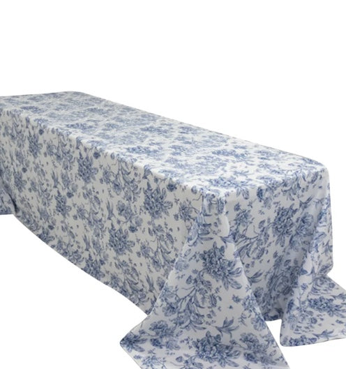 Blue Floral Design Tablecloth