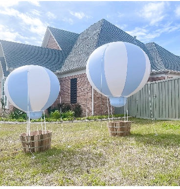 Blue and Pink Inflatable Hot Air Balloon with Basket