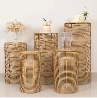 Natural Woven Rattan Wicker Stands
