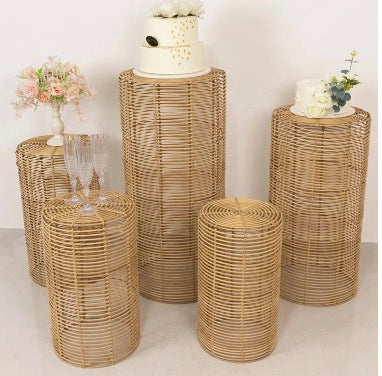 Natural Woven Rattan Wicker Stands
