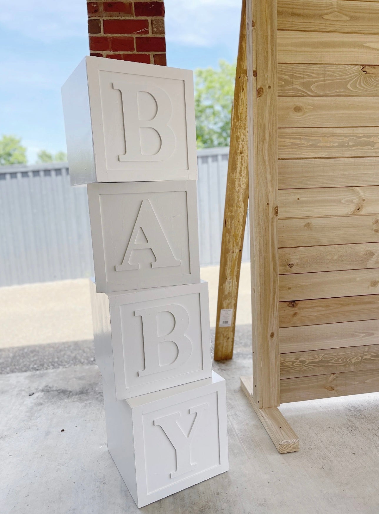 White Wooden Baby Blocks Prop