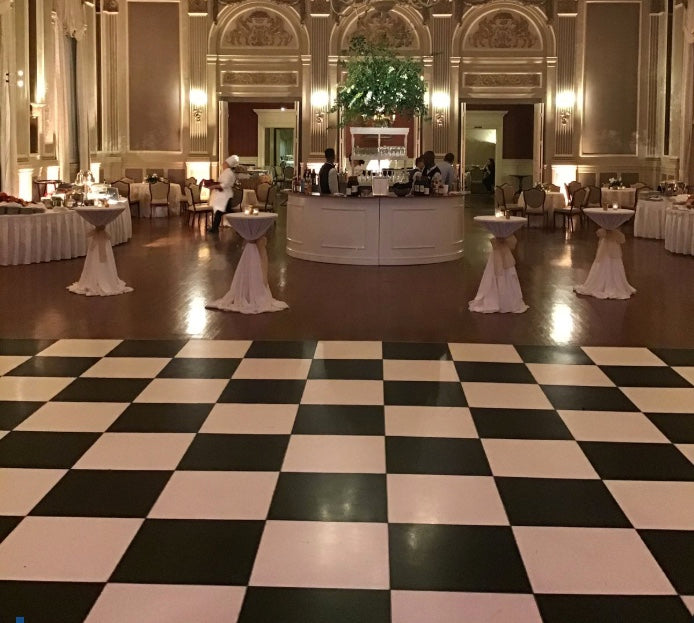 Black and White Checkered Dance Floor 18'x18'