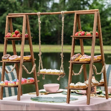 Double 3 Tier Dessert Display Stand with Swing