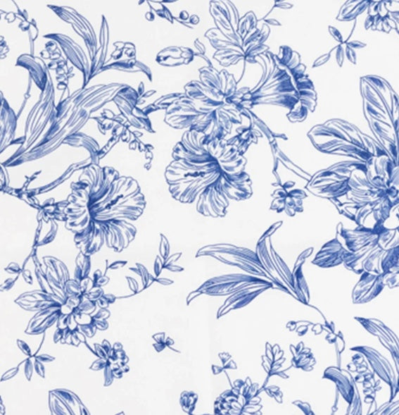 Blue Floral Design Tablecloth