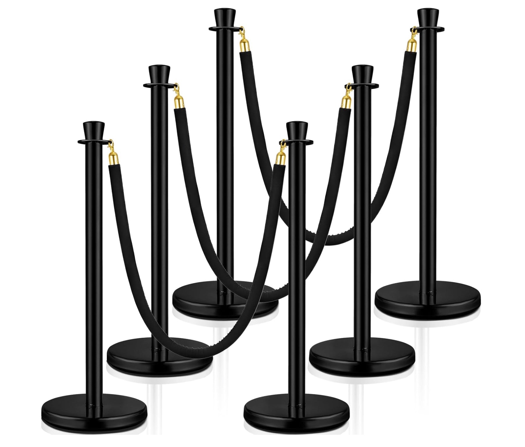 Black Stanchions set of 6