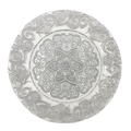 Silver Henna Glass Charger Plate