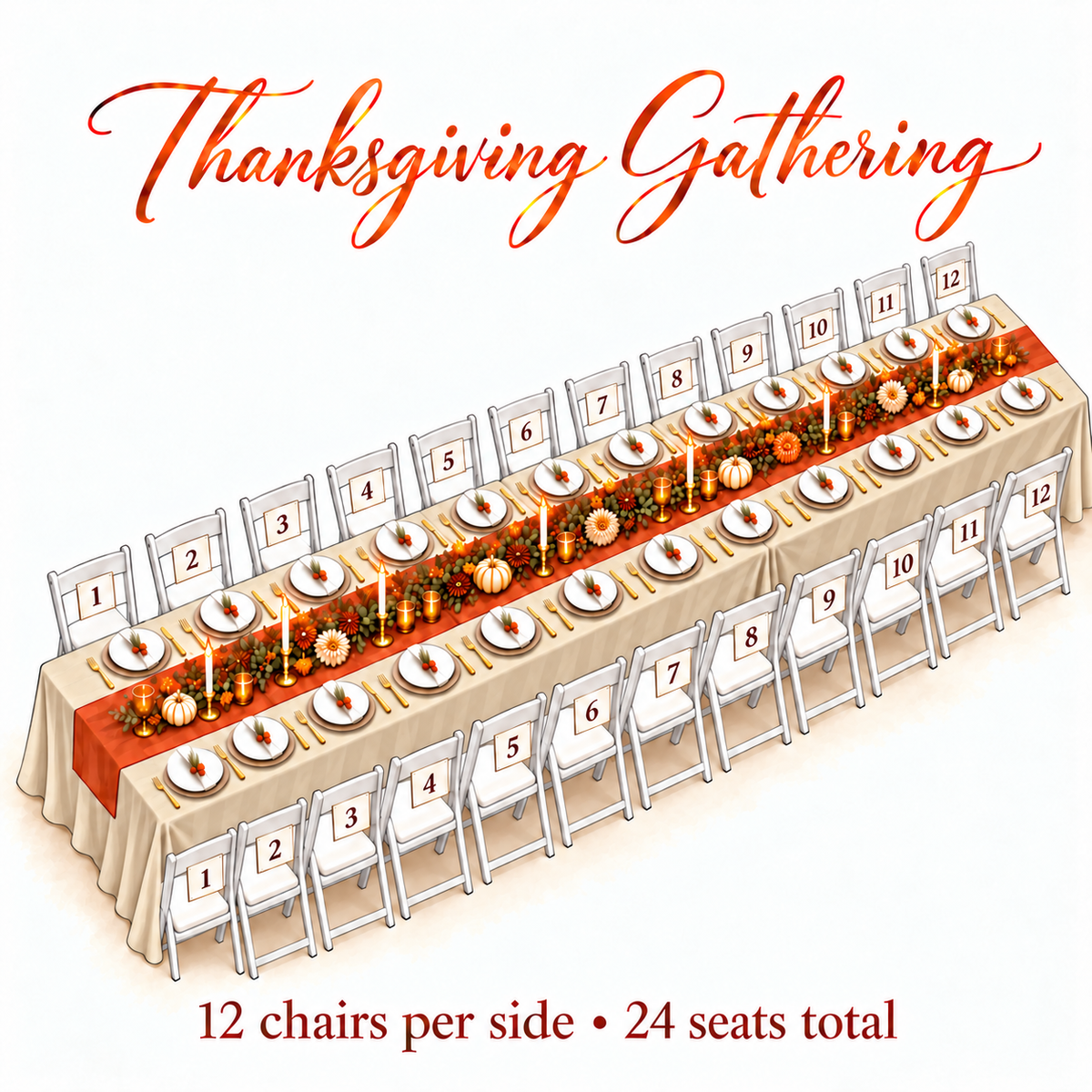 Thanksgiving Bundle for 24 with Garden Chairs (Click on blue cart for package details)