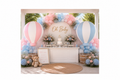 Blue and Pink Inflatable Hot Air Balloon with Basket