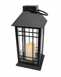 Black 14" Lantern with Flameless Candle