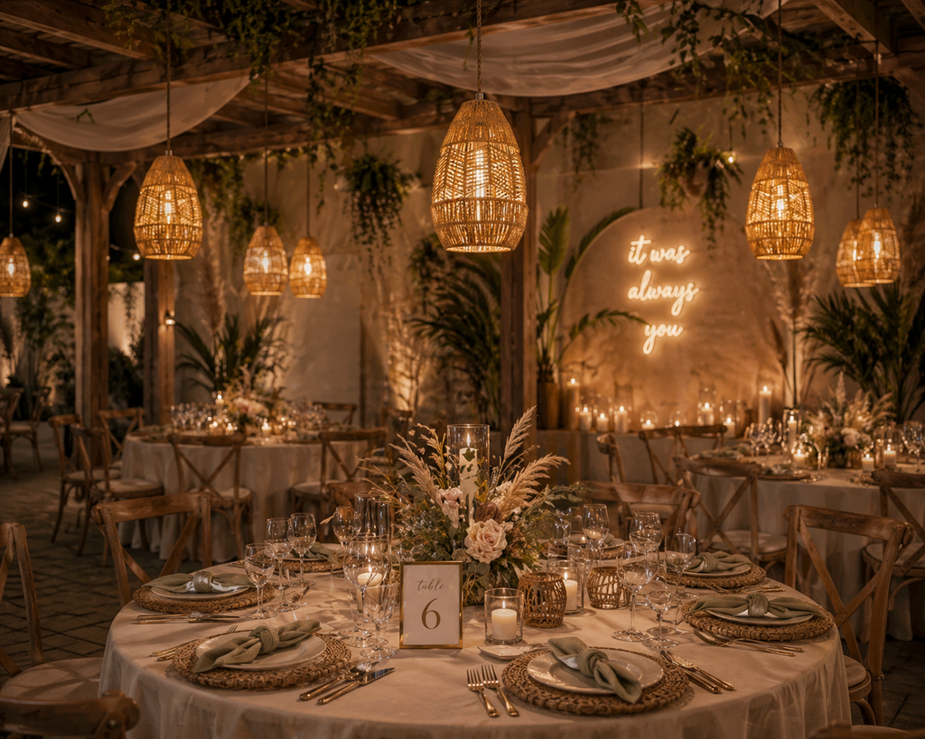 Boho Rattan Pendant Light